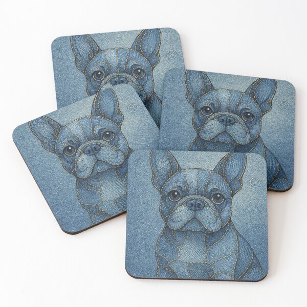 Item preview, Cute Blue Jean Stitch Dog Illustration Poster designed and sold by Gold Turtle  Lina.