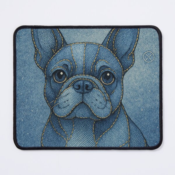 Item preview, Cute Blue Jean Stitch Dog Illustration Poster designed and sold by Gold Turtle Lina.