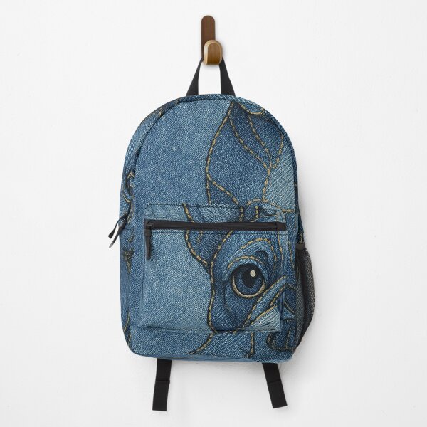 Item preview, Cute Blue Jean Stitch Dog Illustration Poster designed and sold by Gold Turtle Lina.