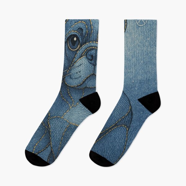 Item preview, Cute Blue Jean Stitch Dog Illustration Poster designed and sold by Gold Turtle  Lina.