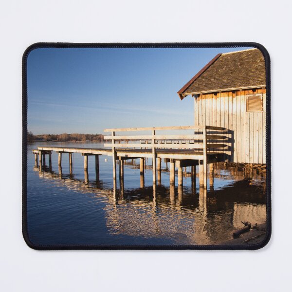 Item preview, Lake Chiem: Dusk Light on the Boathouse designed and sold by Kasia Design.