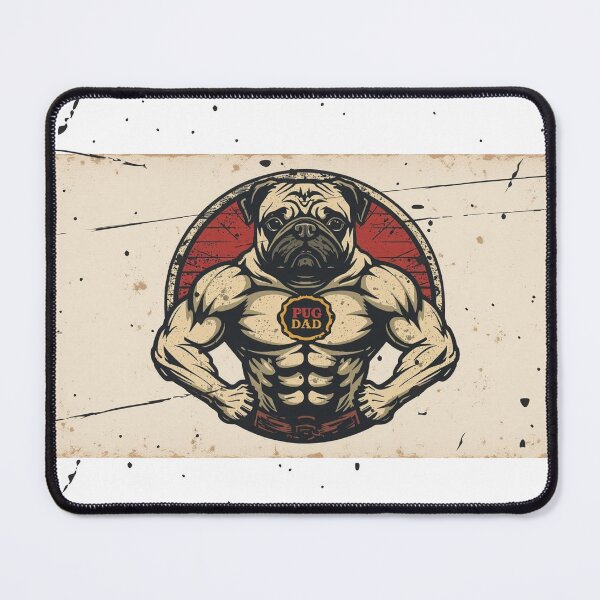 Item preview, Pug Dad Shirt – Masculine Retro Dog Lover Design designed and sold by PugsRus.