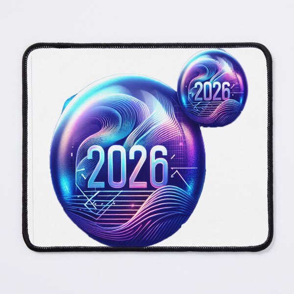 Item preview, Iridescent 2026 Cosmic Sphere Sticker designed and sold by ARTCREATESHOP.