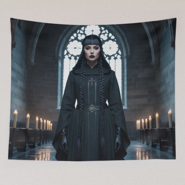 Item preview, gothic woman – cathedral shadows – dark sacred elegance designed and sold by Traumrausch.