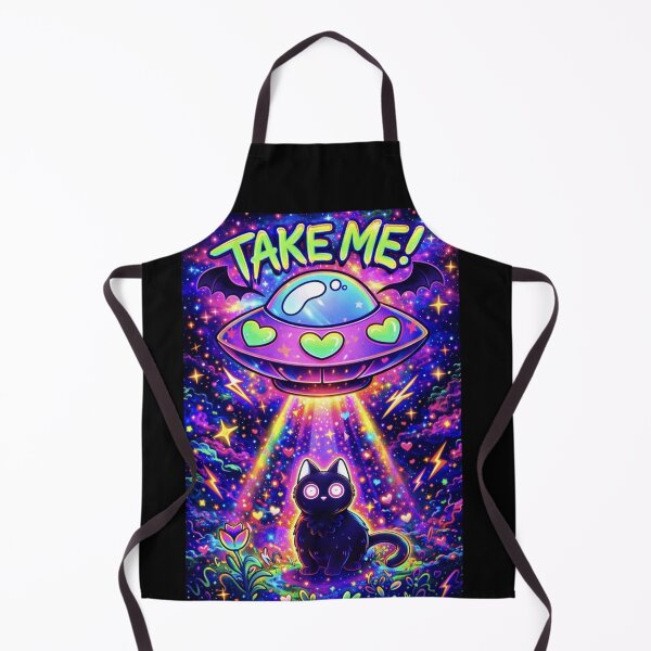 Item preview, TAKE ME! – Cosmic Cat UFO Art Print  Kawaii Fishing Cat Alien UFO Abduction  designed and sold by zuzzelek44.