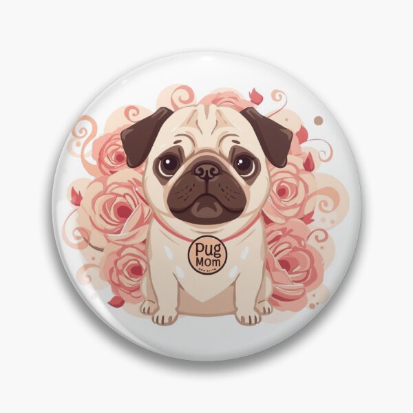 Artikelvorschau, Mops-Mama-Shirt – Feminines Blumen-Mops-Design für Hundeliebhaber entworfen und verkauft von PugsRus.
