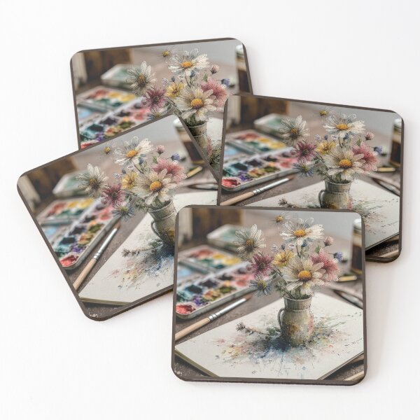 Item preview, Pen and Ink Daisies on Artist's Desk designed and sold by Tridentulus.