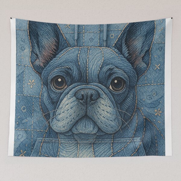 Item preview, Denim French Bulldog designed and sold by Gold Turtle  Lina.