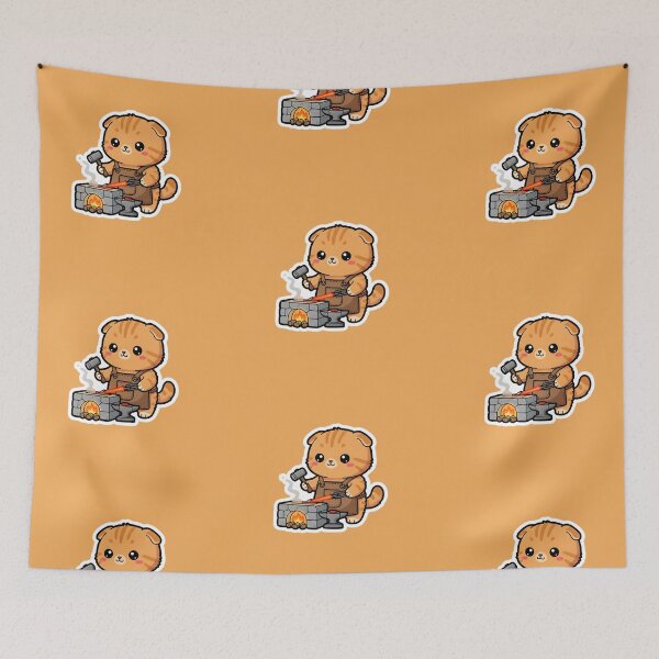 Item preview, Cute Tabby Cat Blacksmith - Fantasy Crafting  designed and sold by Whimsy & Whisker.
