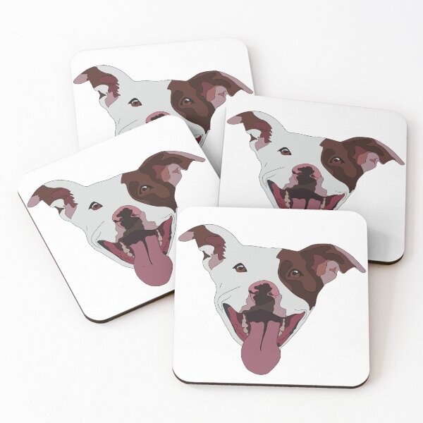 Item preview, Red and white pitbull  designed and sold by LeahcarsArt.