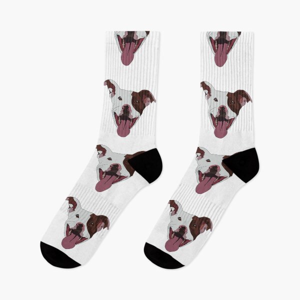 Item preview, Red and white pitbull  designed and sold by LeahcarsArt.