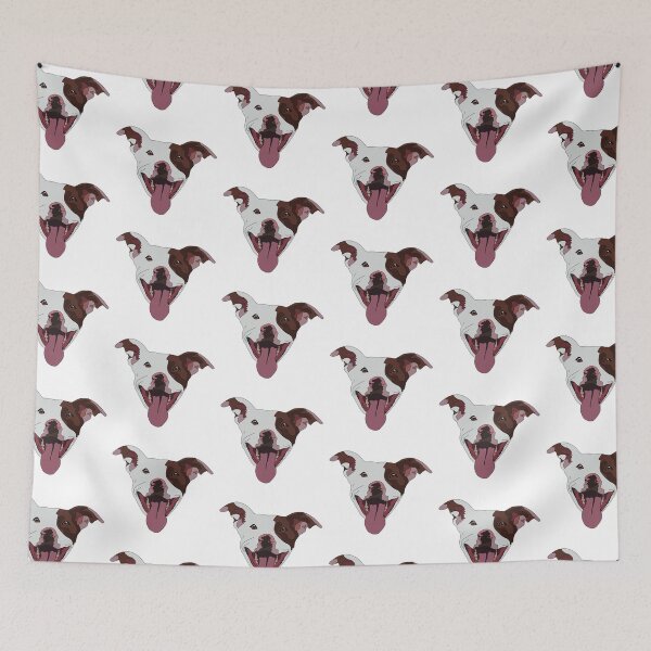 Item preview, Red and white pitbull  designed and sold by LeahcarsArt.