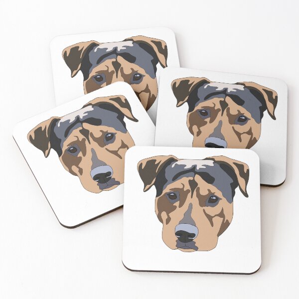 Item preview, Black and red pitbull mix designed and sold by LeahcarsArt.