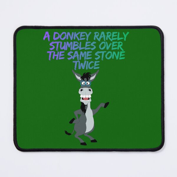 Item preview, Funny Donkey Quote Art - A Donkey Rarely Stumbles Over the Same Stone Twice. designed and sold by LunaPrintCo.