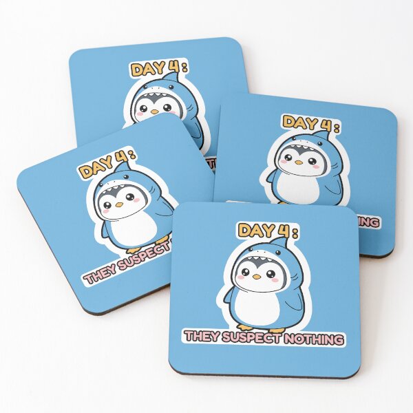 Item preview, Day 4: They Suspect Nothing - Kawaii Penguin Shark designed and sold by Whimsy & Whisker.