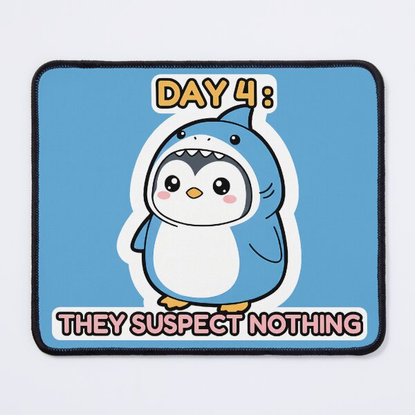 Item preview, Day 4: They Suspect Nothing - Kawaii Penguin Shark designed and sold by Whimsy & Whisker.