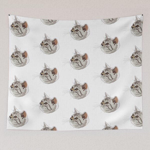 Item preview, grey tabby cat designed and sold by LeahcarsArt.