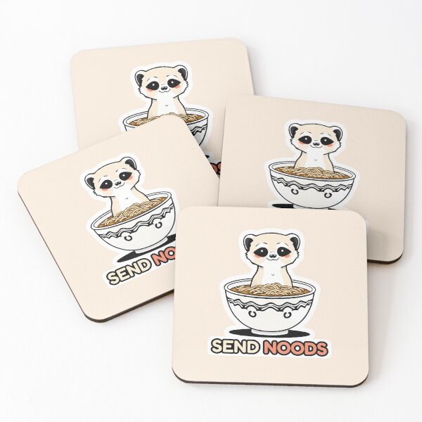 Item preview, Send Noods: Kawaii Ferret in Ramen Bowl designed and sold by Whimsy & Whisker.