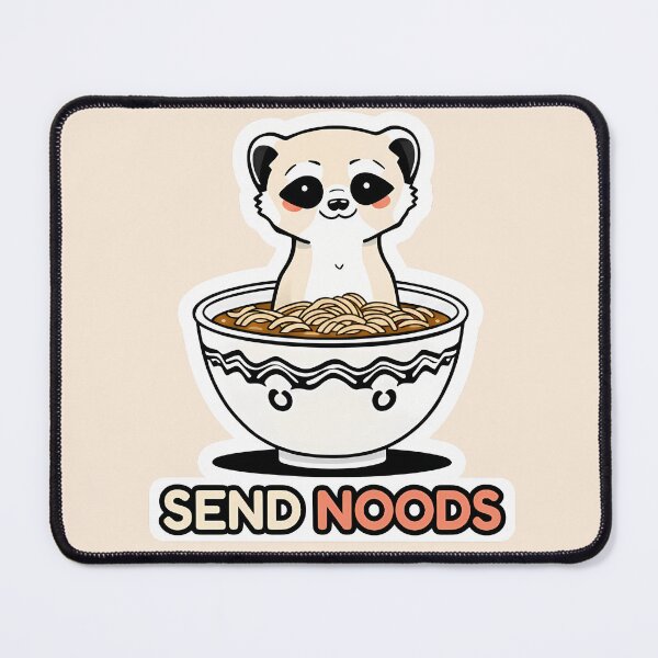 Item preview, Send Noods: Kawaii Ferret in Ramen Bowl designed and sold by Whimsy & Whisker.