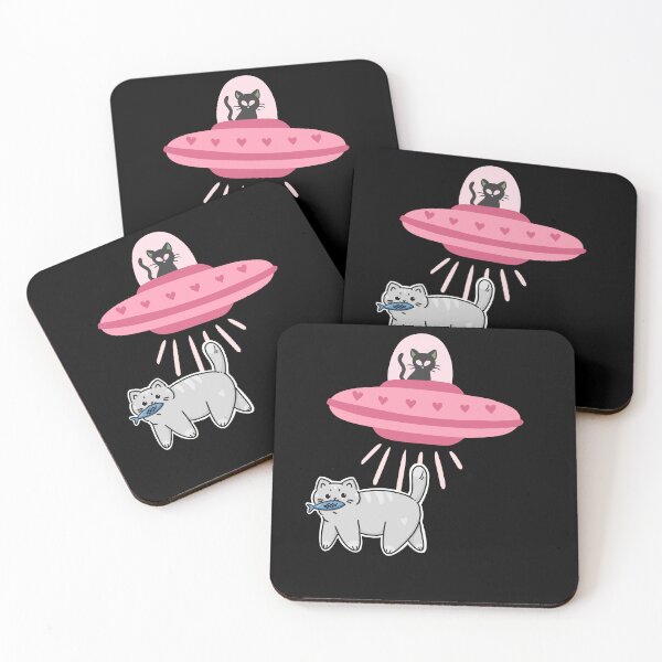 Item preview, Kawaii Fishing Cat Alien UFO Abduction Gift designed and sold by StaticMood.
