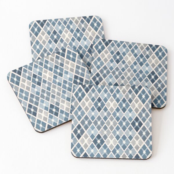 Item preview, Winter Harlequin Diamond Pattern Blue Geometric Art Print designed and sold by PinUpPizzazz.