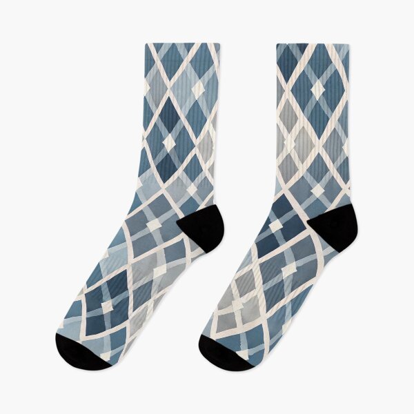 Item preview, Winter Harlequin Diamond Pattern Blue Geometric Art Print designed and sold by PinUpPizzazz.