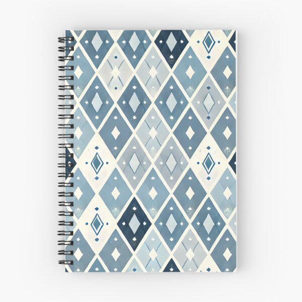 Item preview, Winter Harlequin Diamond Pattern Blue Geometric Art Print designed and sold by PinUpPizzazz.