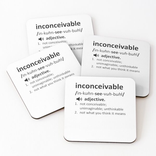 Item preview, Funny Nerdy Inconceivable Definition Not What You Think It Means Black Text designed and sold by MathWare MathClips.