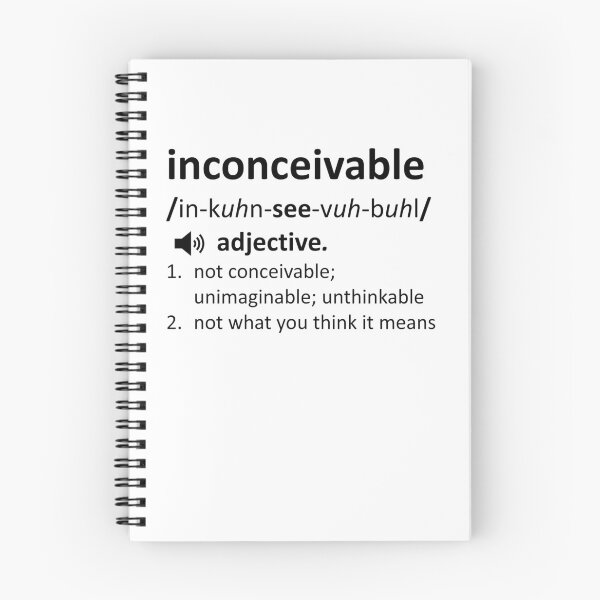 Item preview, Funny Nerdy Inconceivable Definition Not What You Think It Means Black Text designed and sold by MathWare MathClips.