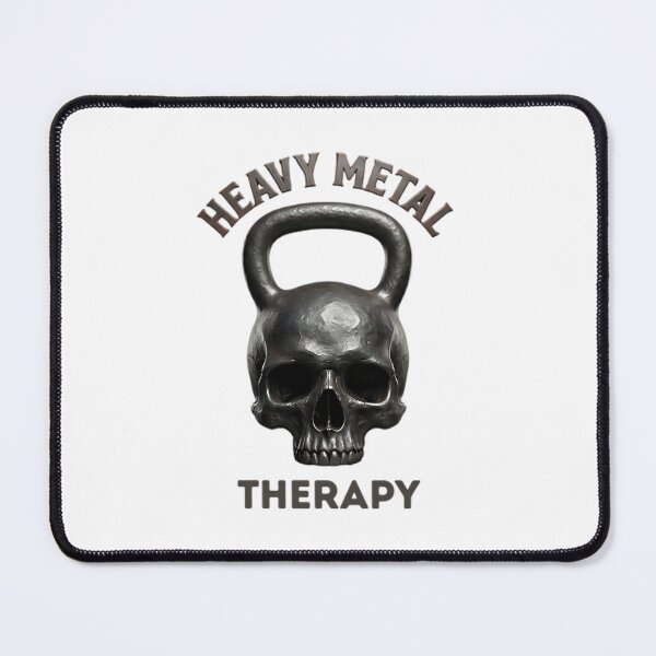 Item preview, Heavy Metal Therapy - Kettlebell Skull Gym Workout & Weightlifting designed and sold by HoruxDesign.