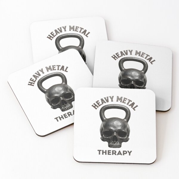 Item preview, Heavy Metal Therapy - Kettlebell Skull Gym Workout & Weightlifting designed and sold by HoruxDesign.
