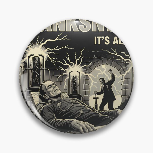 Item preview, Frankenstein "It's Alive" Gothic Retro Poster designed and sold by Ghostlight Atelier.