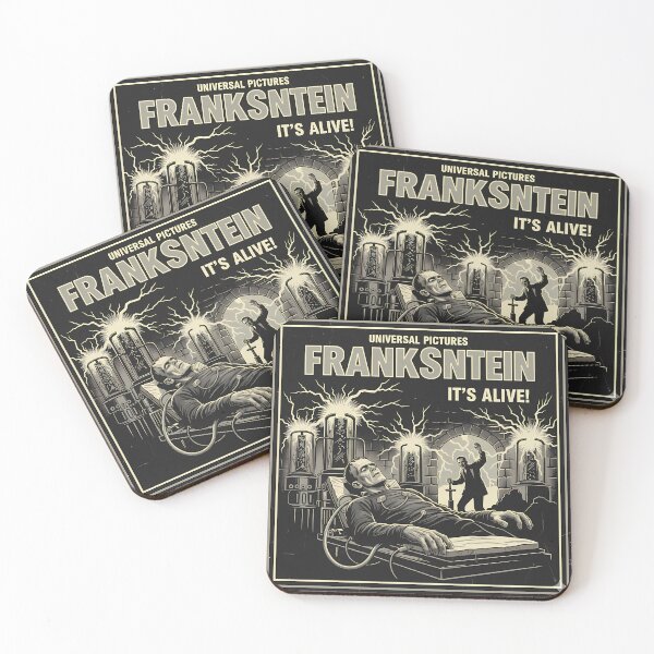 Item preview, Frankenstein "It's Alive" Gothic Retro Poster designed and sold by Ghostlight Atelier.
