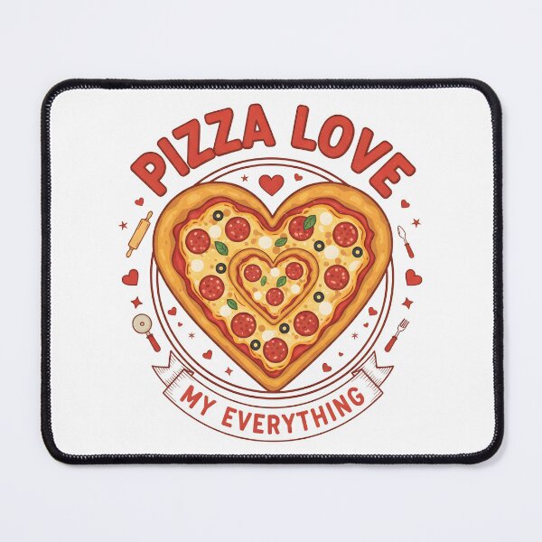 Item preview, Heart-Shaped Pizza Love My Everything Funny Food Design. designed and sold by The-T-In-Retro.