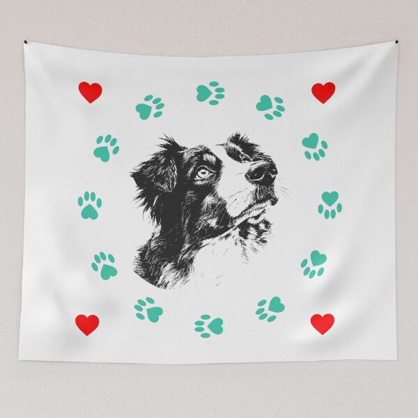 Item preview, Australian Shepherd Paw Parents Portrait designed and sold by WayOutWorks.