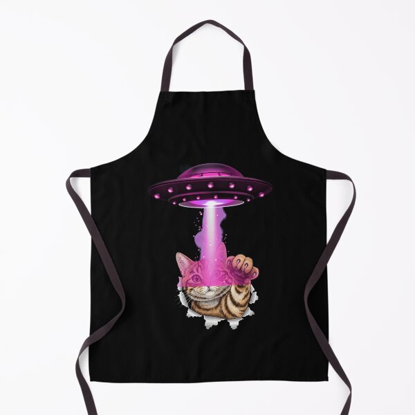 Item preview, Kawaii Fishing Cat Alien UFO Abduction Illustration designed and sold by StaticMood.