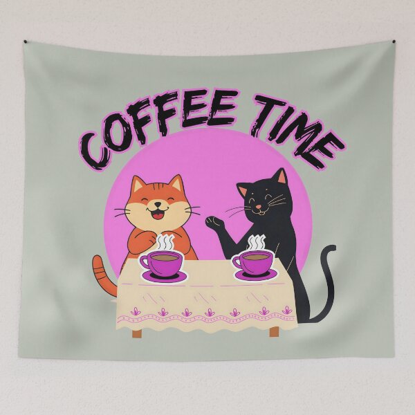 Item preview, Coffee Time, Pink designed and sold by Nightshade Pixie Creations.
