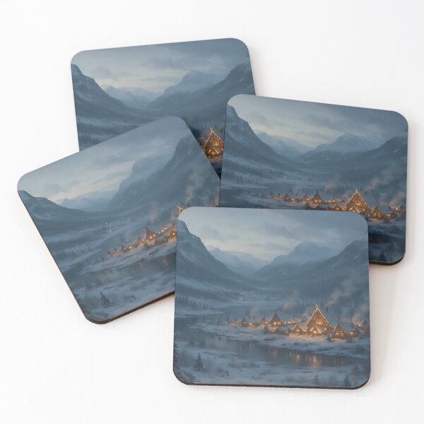 Item preview, Viking Christmas Village in Winter Valley – Nordic Holiday Landscape designed and sold by NorseDrip.