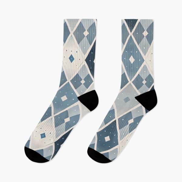 Item preview, Winter Harlequin Diamond Pattern Blue Geometric Art Print designed and sold by PinUpPizzazz.