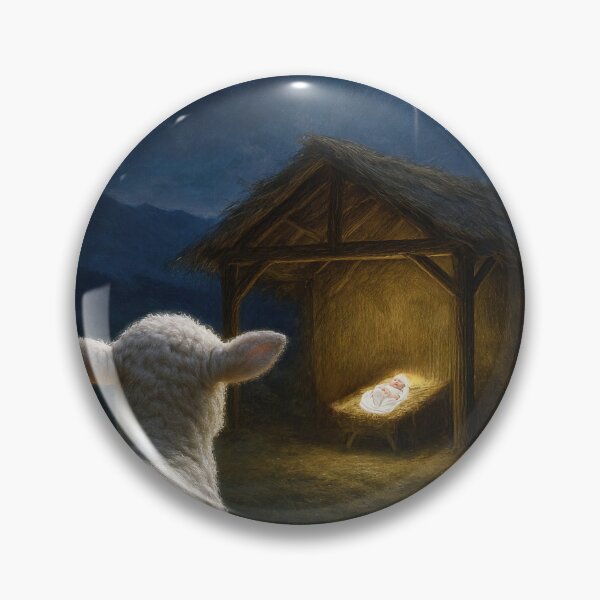 Item preview, Little Lamb Observing a Baby In a Manger designed and sold by Maria Dryfhout.