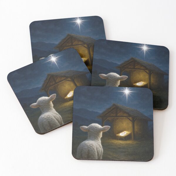 Item preview, Little Lamb Observing a Baby In a Manger designed and sold by Maria Dryfhout.