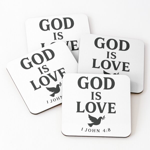 Item preview, God Is Love Bible Verse with Dove Christian Typography Design. designed and sold by loveandlightrb.