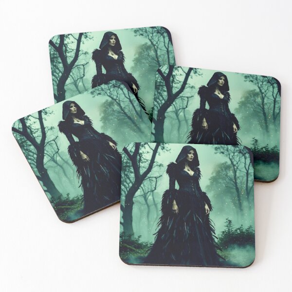 Item preview, raven queen – dark forest witch – gothic nature fantasy art designed and sold by Traumrausch.