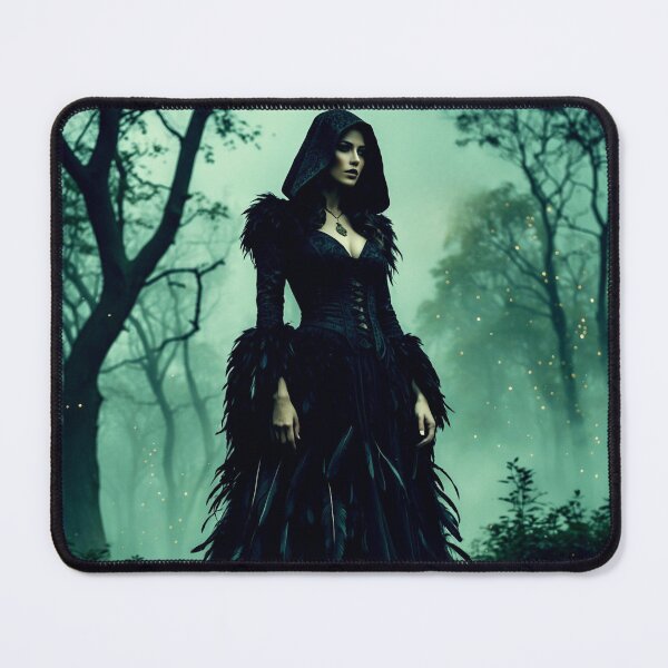 Item preview, raven queen – dark forest witch – gothic nature fantasy art designed and sold by Traumrausch.