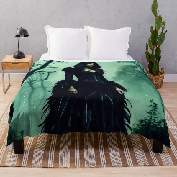 Item preview, raven queen – dark forest witch – gothic nature fantasy art designed and sold by Traumrausch.