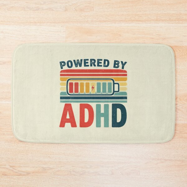 Item preview, Powered by ADHD – retro battery funny quote designed and sold by It's all about SHE.