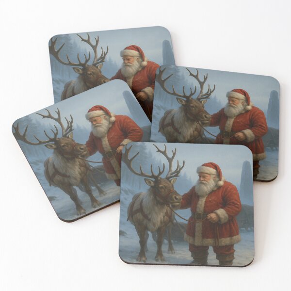 Item preview, Santa Claus and Reindeer – Nordic Christmas Fantasy designed and sold by NorseDrip.