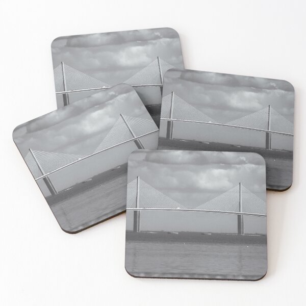 Item preview, The Sunshine Skyway Bridge rises dramatically over Tampa Bay a monochrome cloudy sky designed and sold by EyezWatchin.