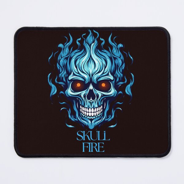 Item preview, Skull Fire – Blue Flame Skull Illustration designed and sold by Carftastic.