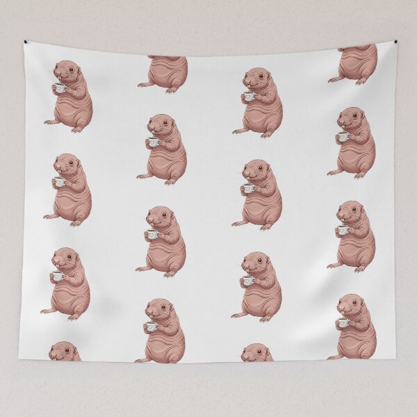 Item preview, Naked Mole-Rat Drinking Coffee – Funny Animal Illustration & Coffee Lover Art designed and sold by so01.